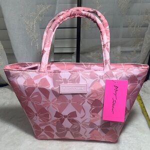 Betsey Johnson pink bow lunch tote